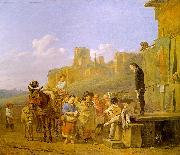 DUJARDIN, Karel A Party of Charlatans in an Italian Landscape df oil painting artist